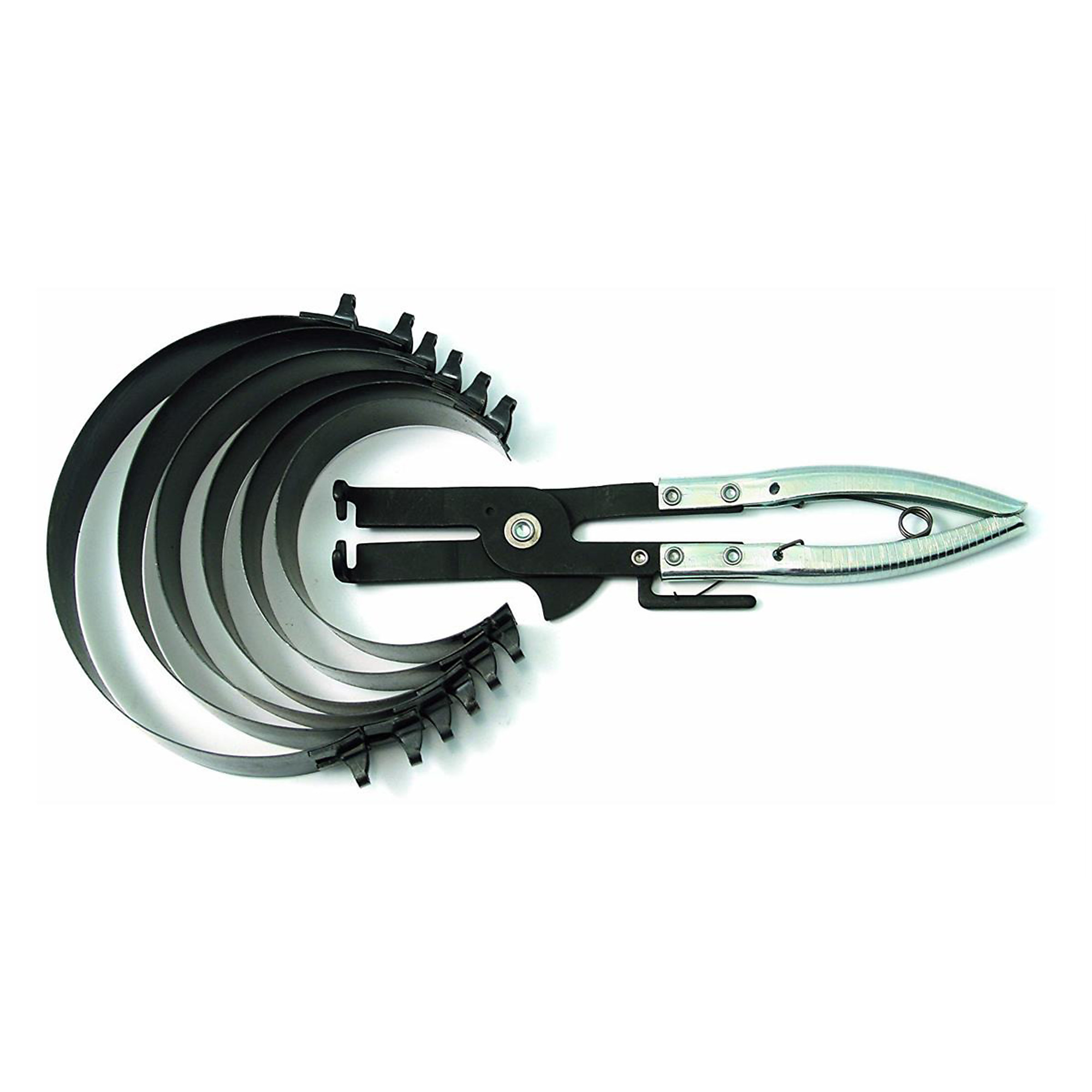 CTA Manufacturing Piston Ring Compressor Set — 2 7/8in. to 4 3/8in., Includes Ratcheting Pliers and 6 Compressor Bands, Model# CTA2020